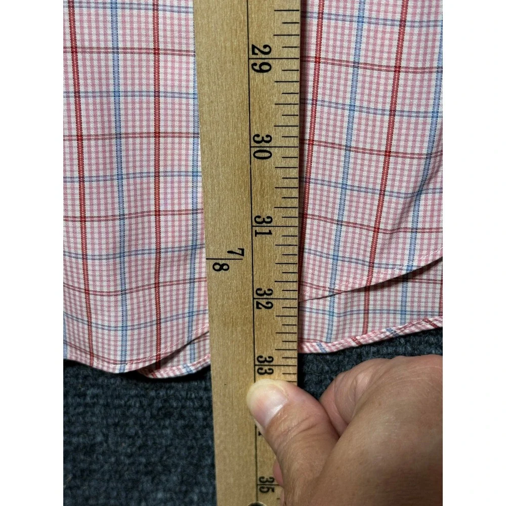 Brooks Brothers Button Down Shirt Mens XL Pink Non-Iron Plaid Long Sleeve
